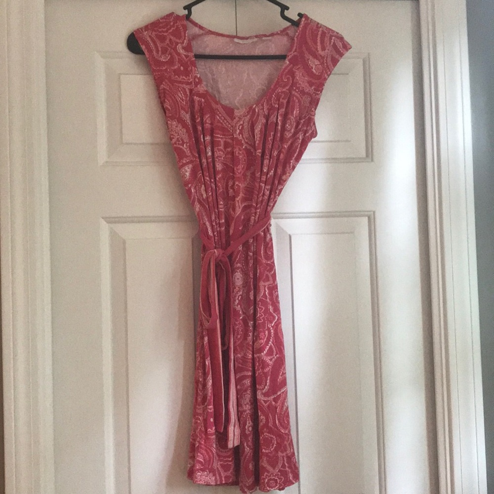 New York & Company paisley tie waste dress